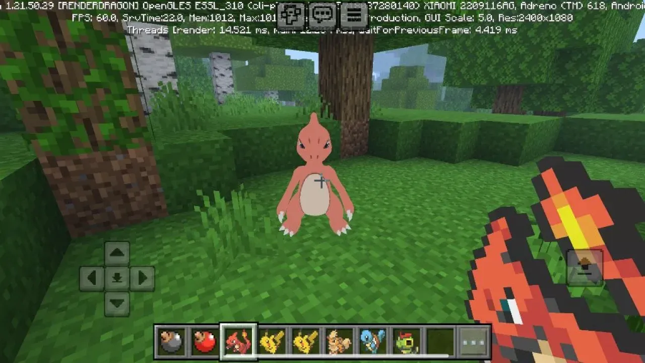 charmander pikachu para minecraft bedrock