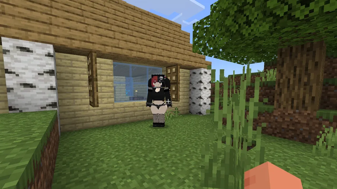 Ellie na casa Ellie girl mod para minecraft bedrock