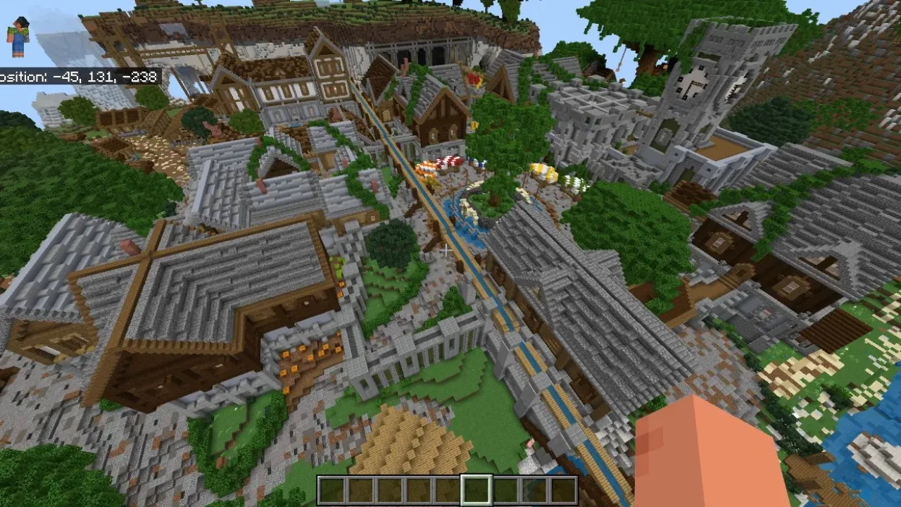 toda a cidade no mapa cidade medieval para minecraft bedrock