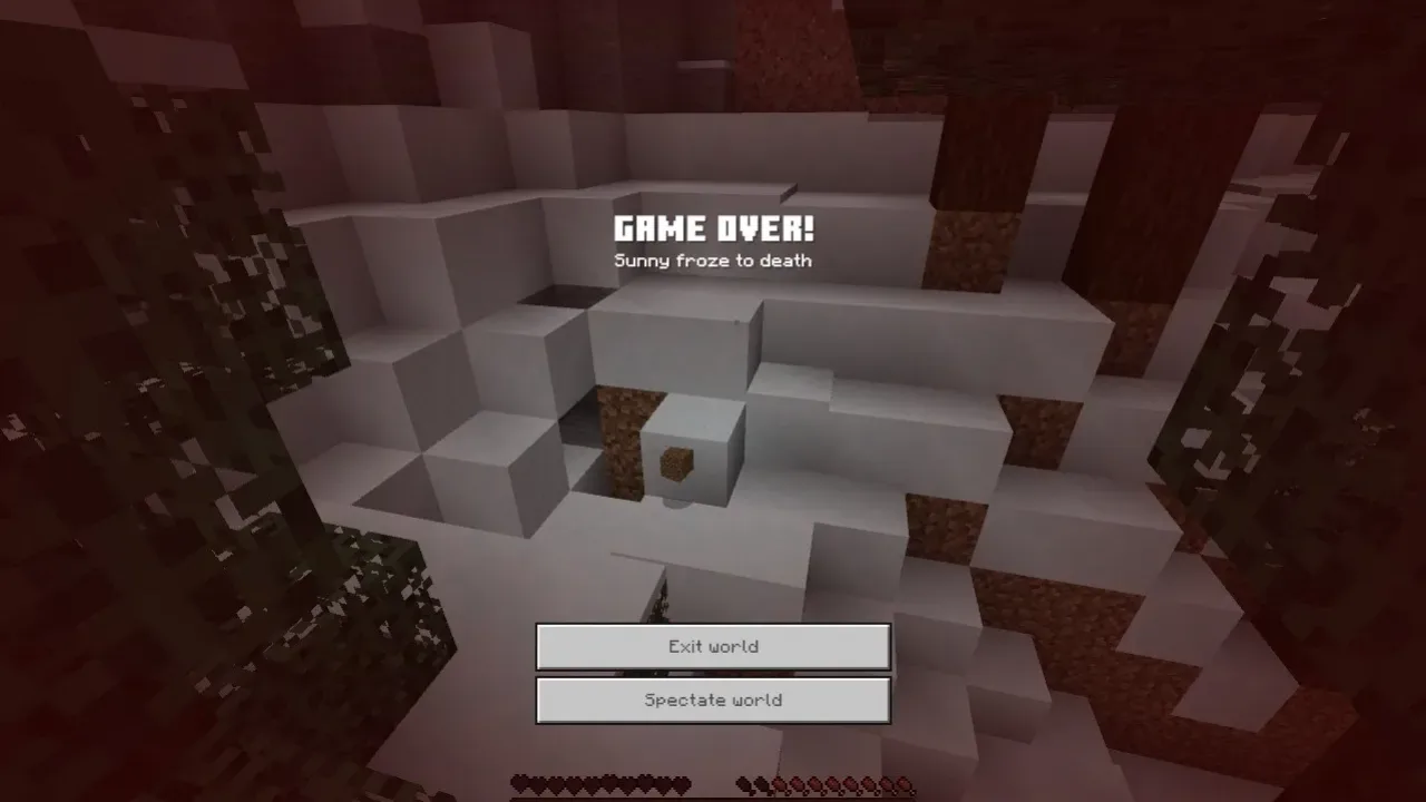 Hardcore em Minecraft Bedrock 1.21