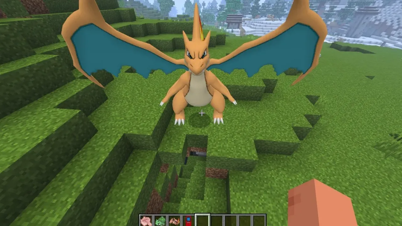 mega charmander no mod pokémon para minecraft bedrock