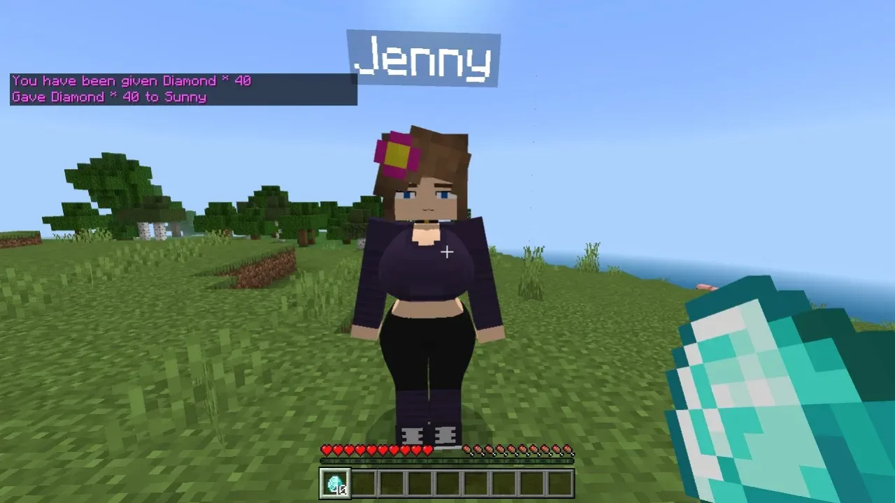 Jenny ao vivo no estilo Jenny para Minecraft Bedrock