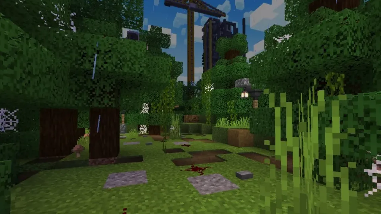 floresta no mapa da cidade abandonada para Minecraft PE