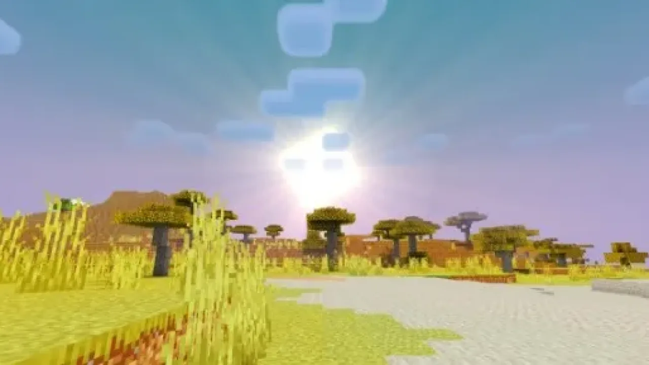 shaders de pôr do sol BLS para minecraft bedrock