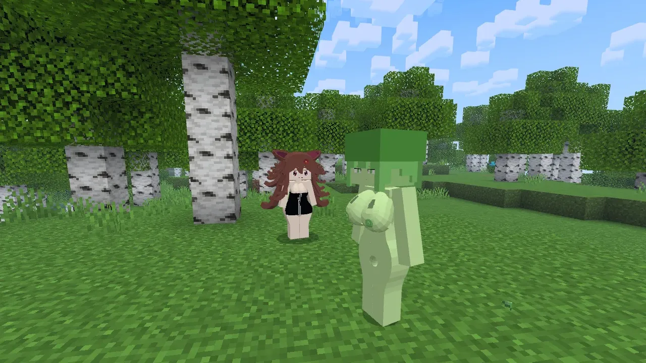 Slime e Jenny no ladrão na moda Girl Slime para Minecraft Bedrock