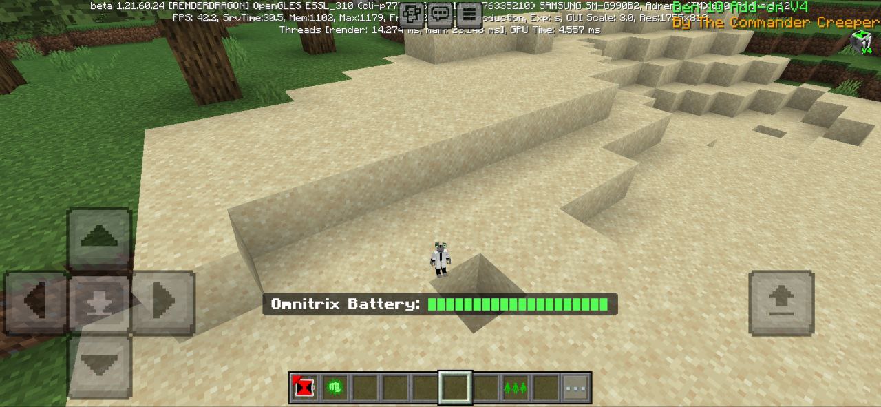 Opções do mod Omnitrix para Minecraft PE