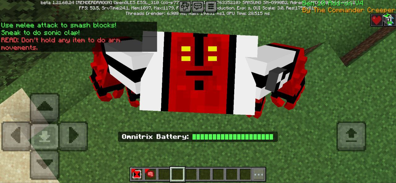 Use do mod Omnitrix para Minecraft PE