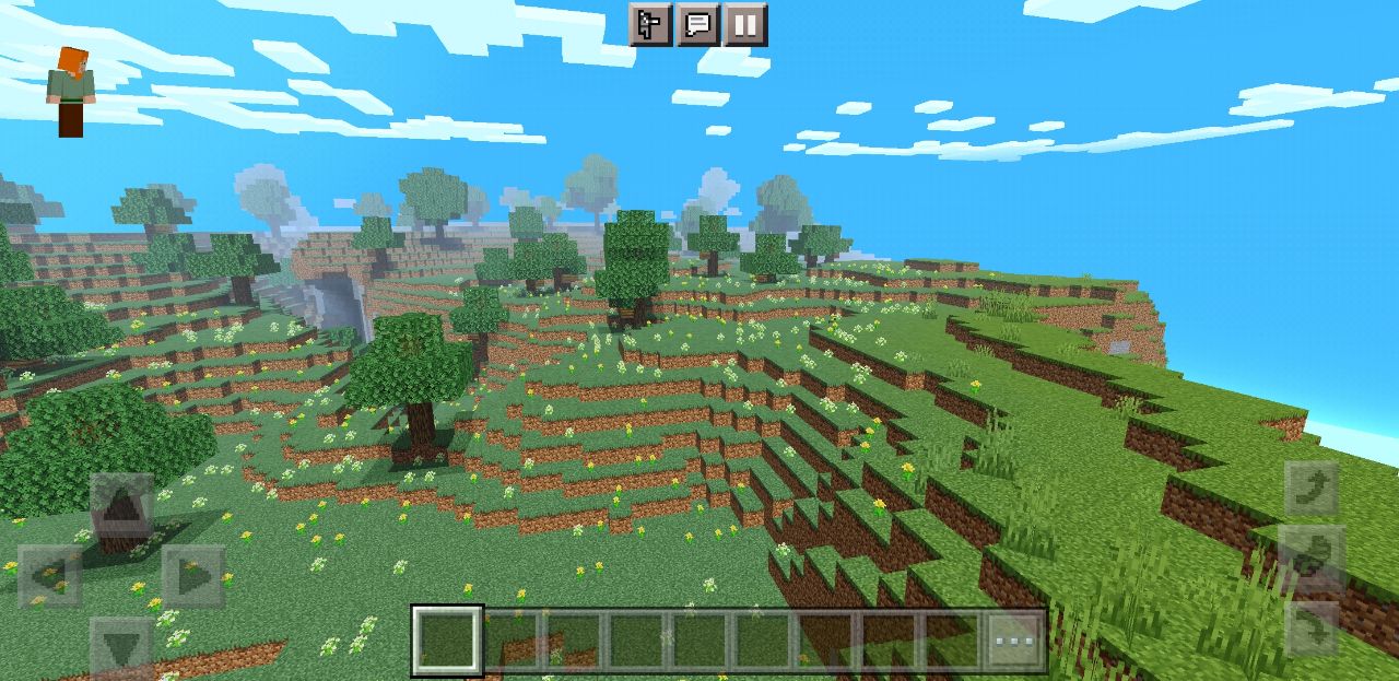 Vista superior do Shader Ultra realista para Minecraft PE